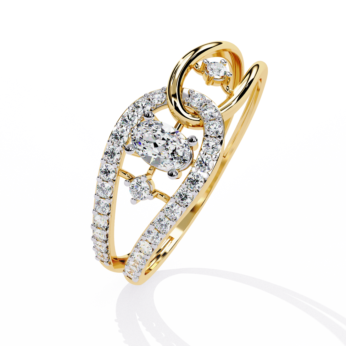 Seraphina Loop Pear Halo Ring | 925 Sterling Silver