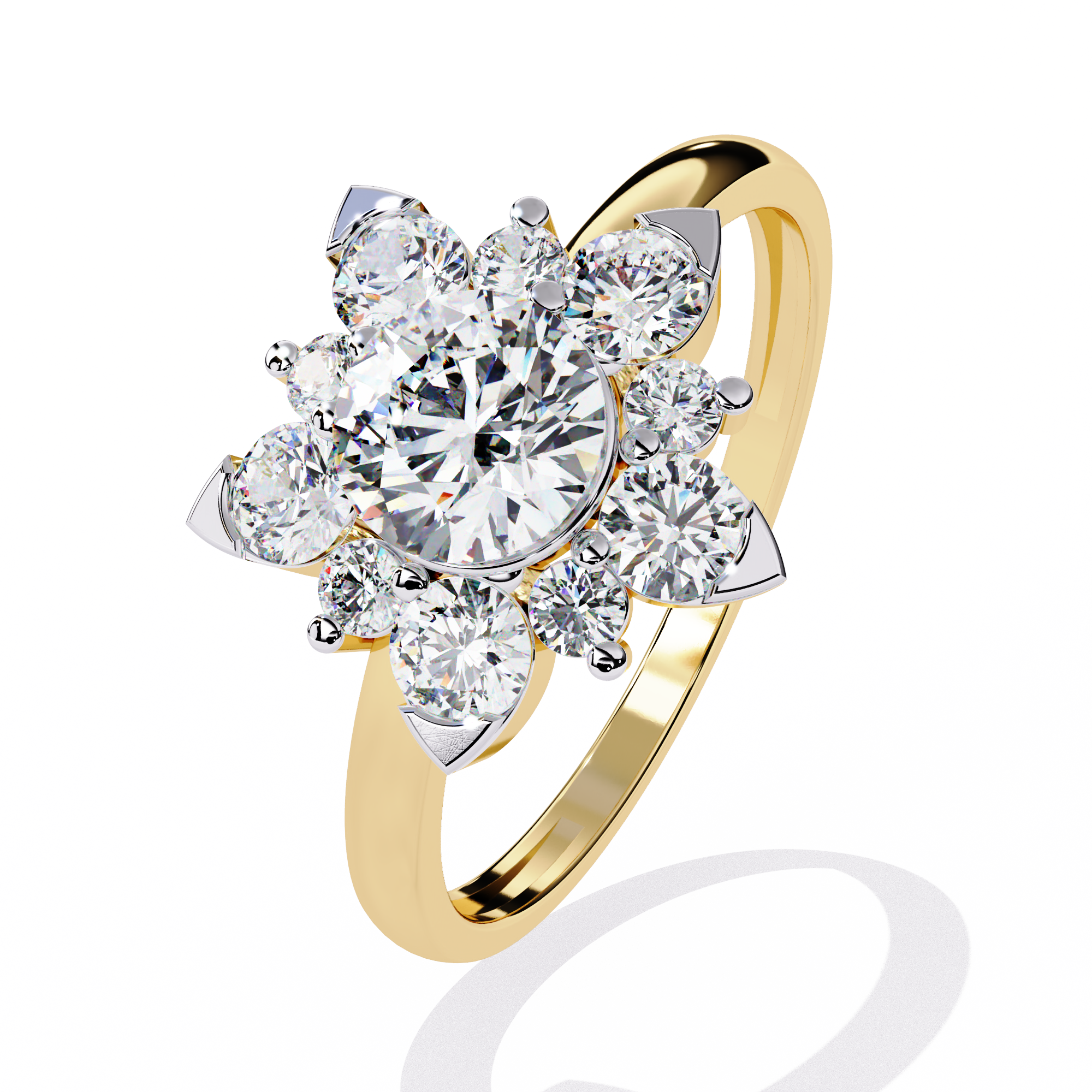 Bloom Brilliance Round-Cut Diamond Cluster Ring