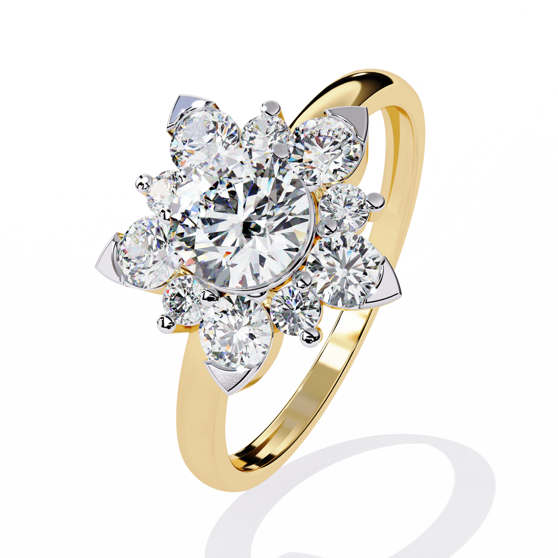 Bloom Brilliance Round-Cut Diamond Cluster Ring