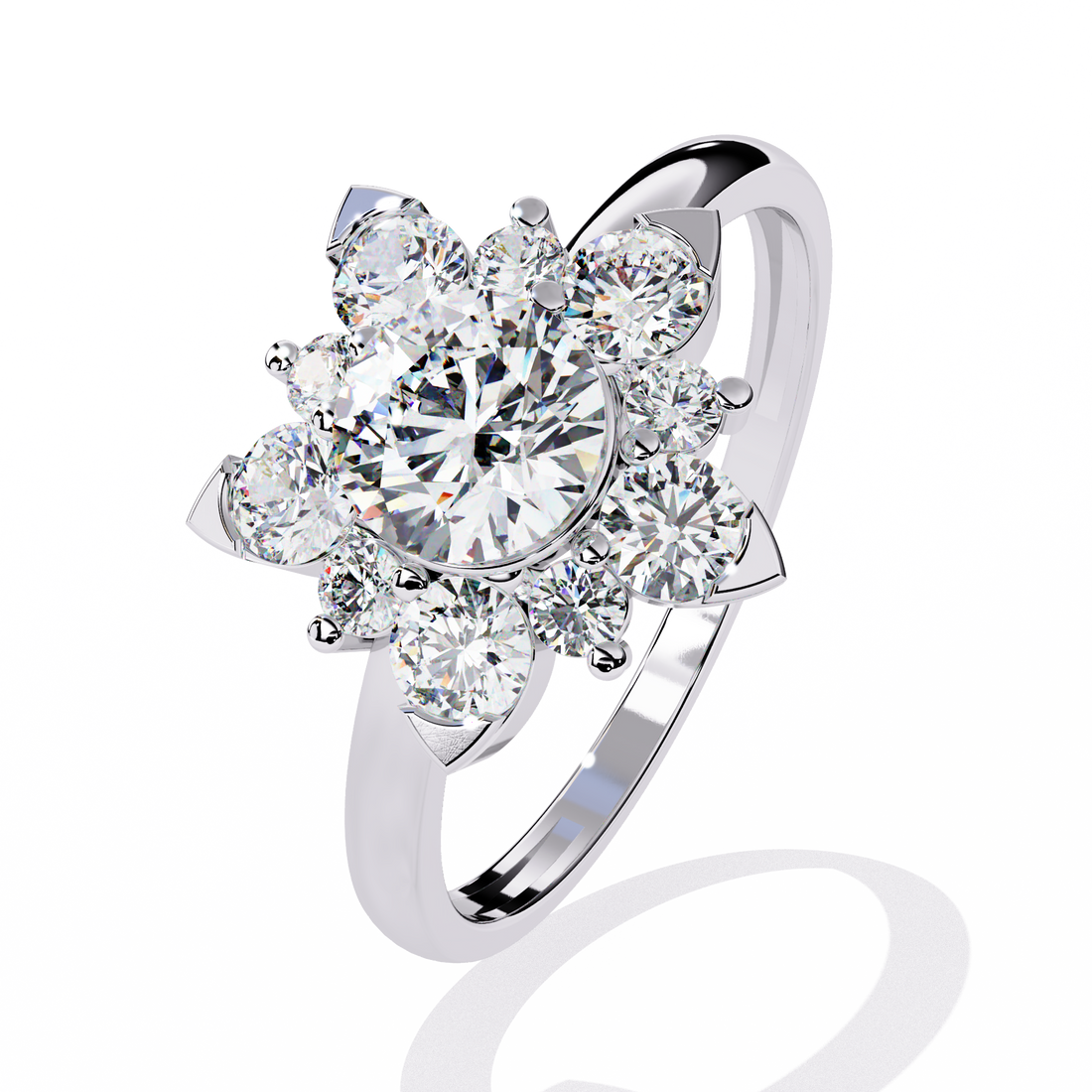 Bloom Brilliance Round-Cut Diamond Cluster Ring