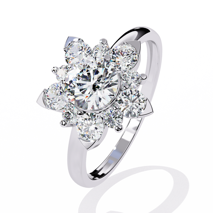 Bloom Brilliance Round-Cut Diamond Cluster Ring