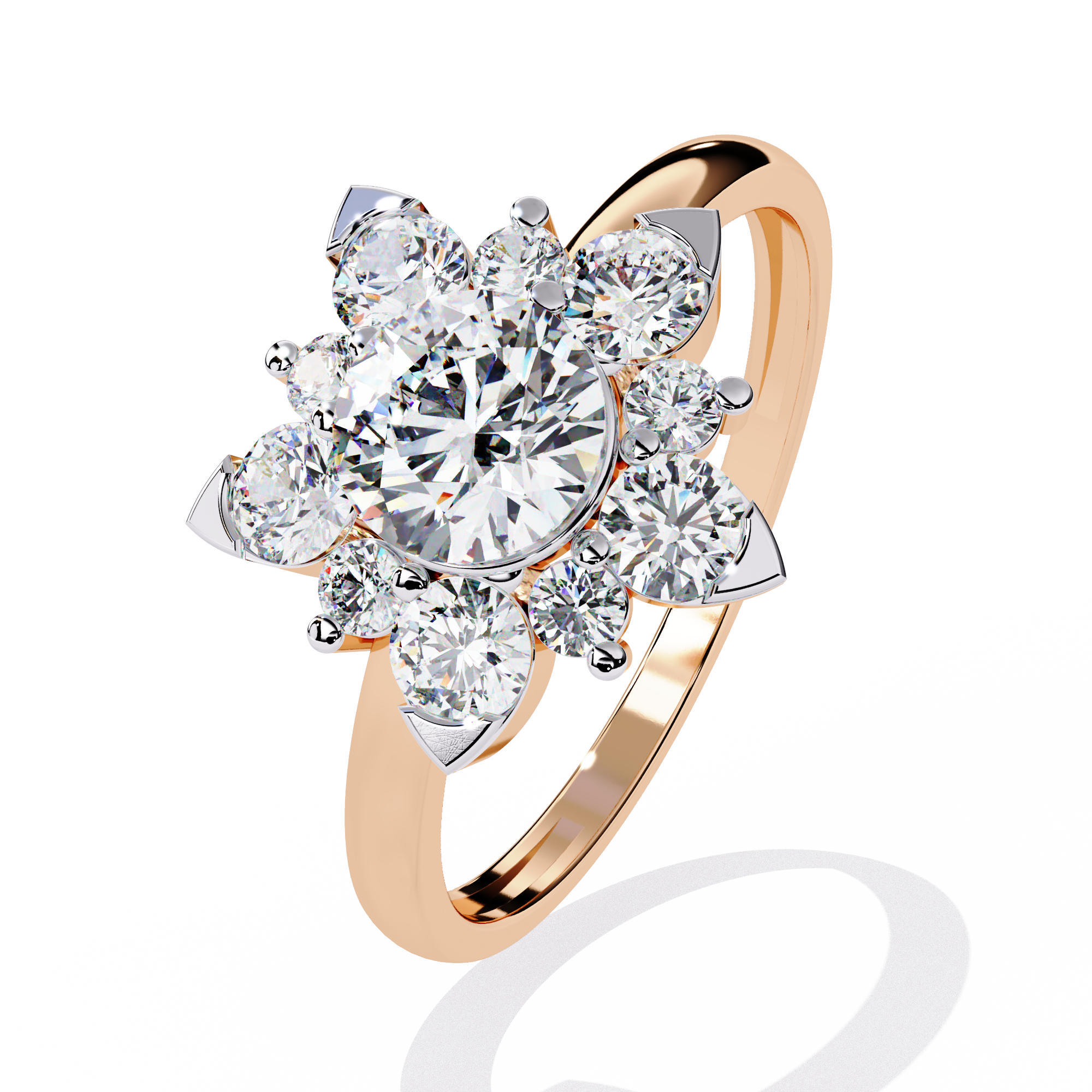 Bloom Brilliance Round-Cut Diamond Cluster Ring