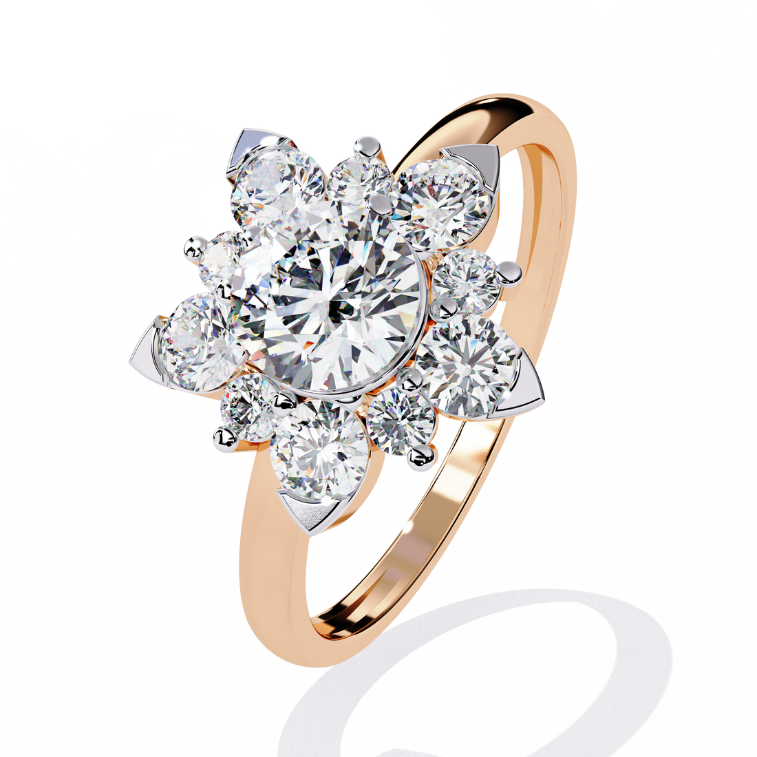 Bloom Brilliance Round-Cut Diamond Cluster Ring
