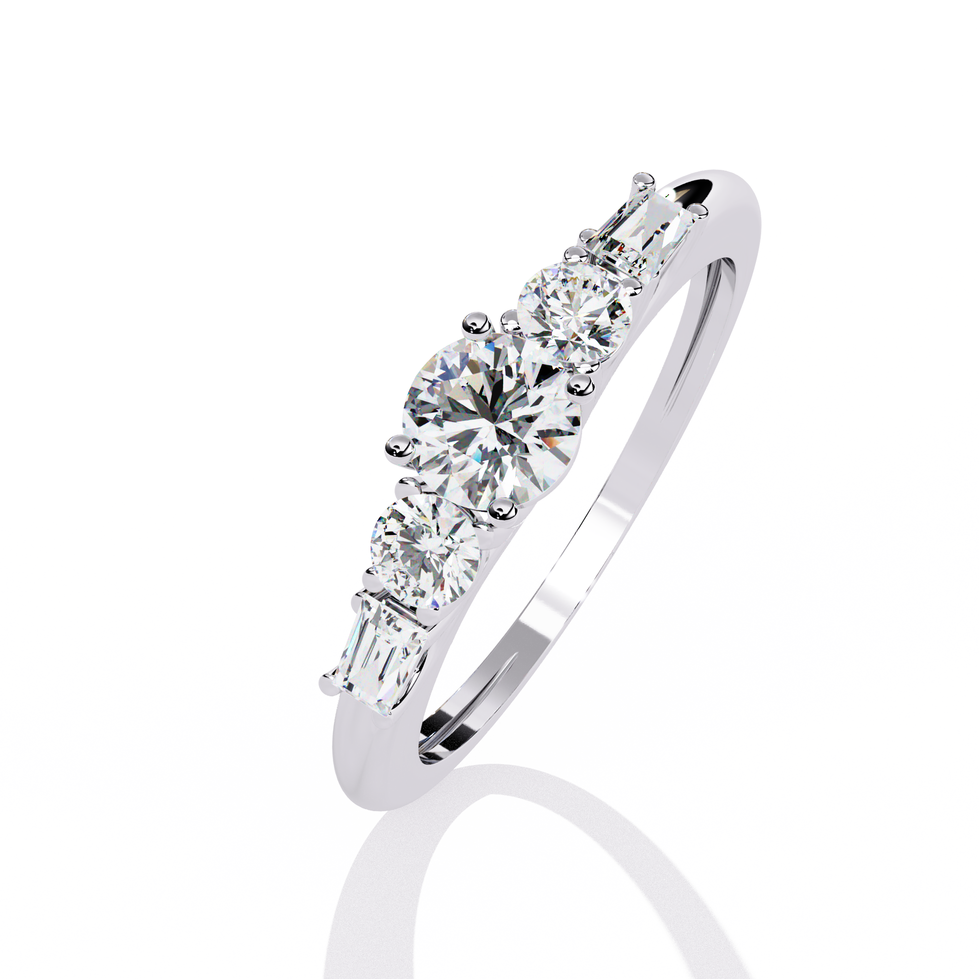 Lumiere Five-Stone Diamond Ring | 925 Sterling Silver