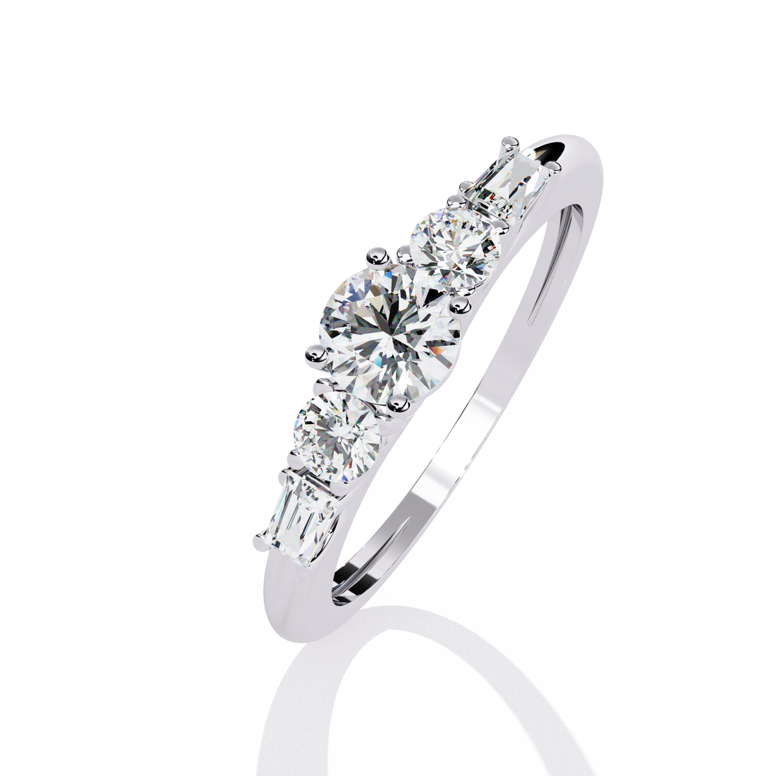 Lumiere Five-Stone Diamond Ring | 925 Sterling Silver