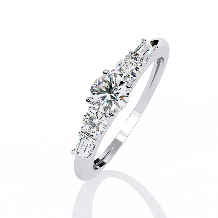 Lumiere Five-Stone Diamond Ring | 925 Sterling Silver