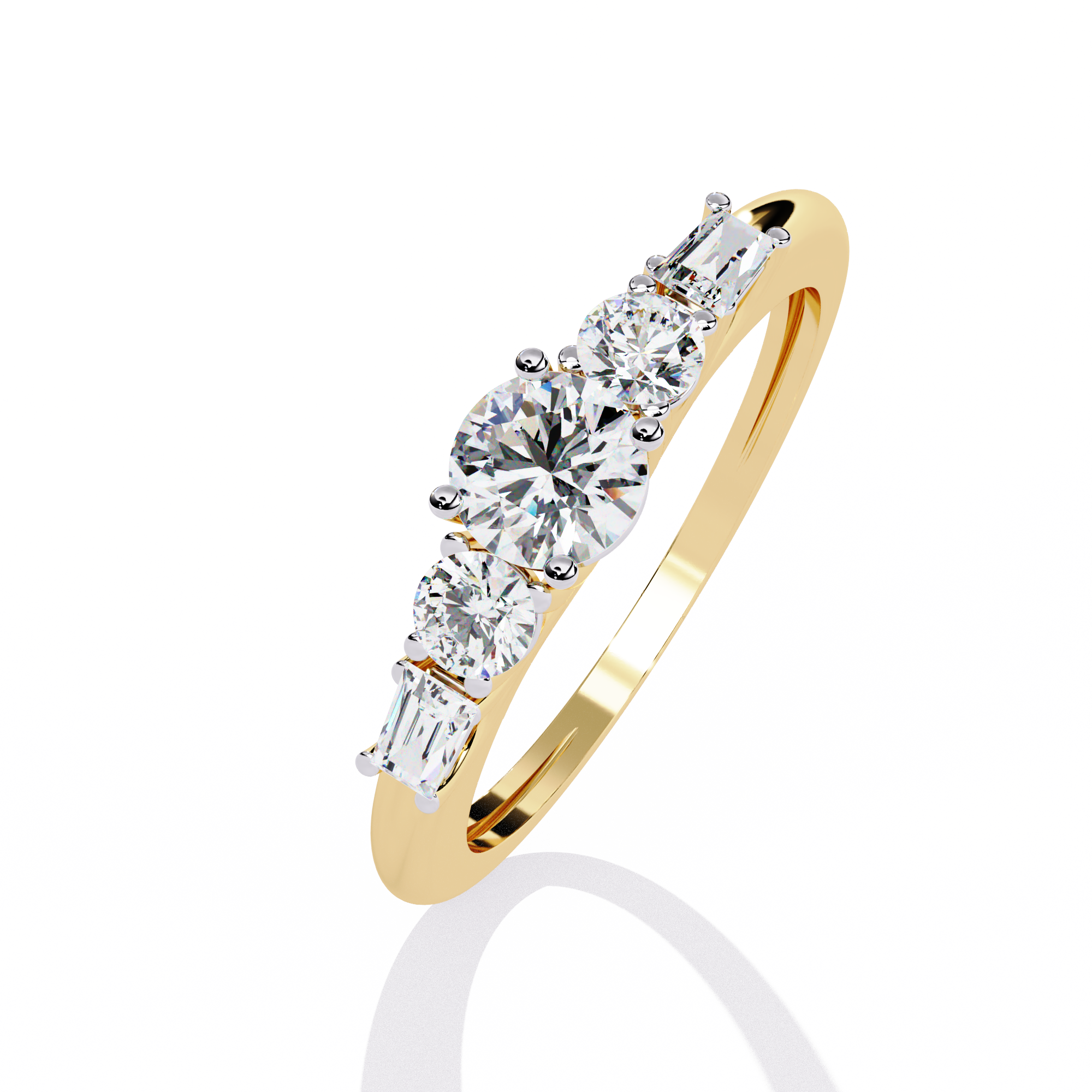Lumiere Five-Stone Diamond Ring | 925 Sterling Silver