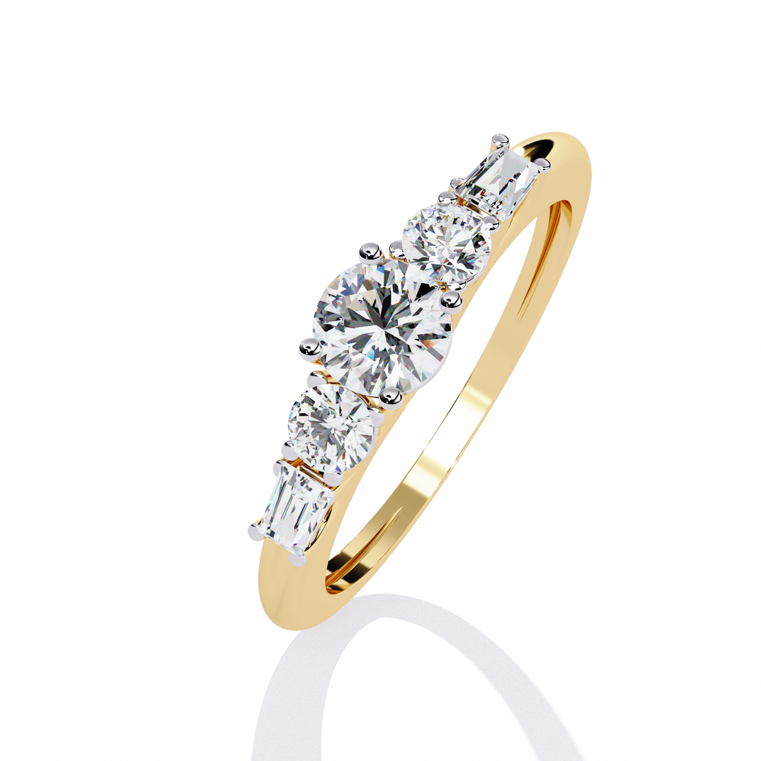 Lumiere Five-Stone Diamond Ring | 925 Sterling Silver