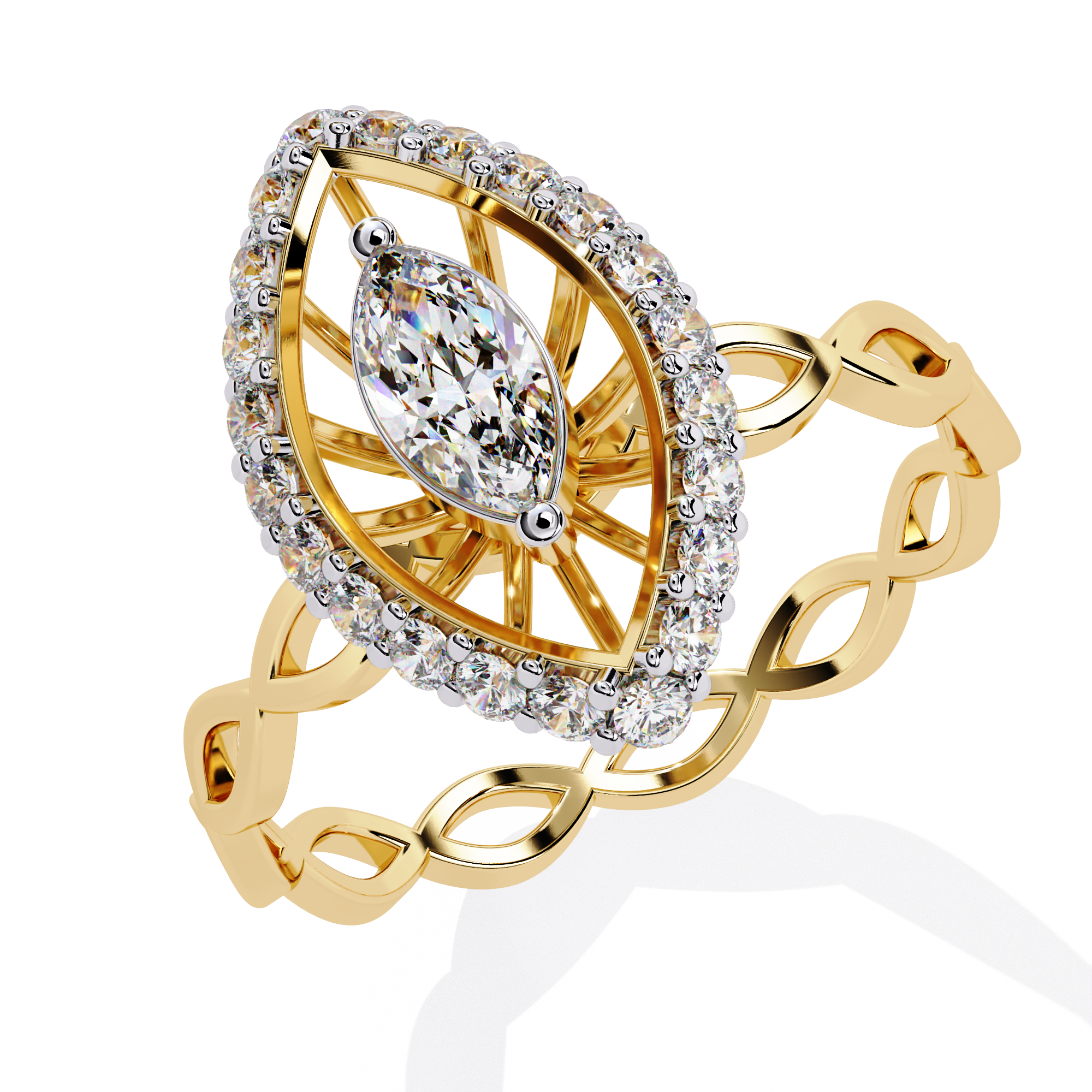 Astria Orbit Marquise Halo Ring | 925 Sterling Silver
