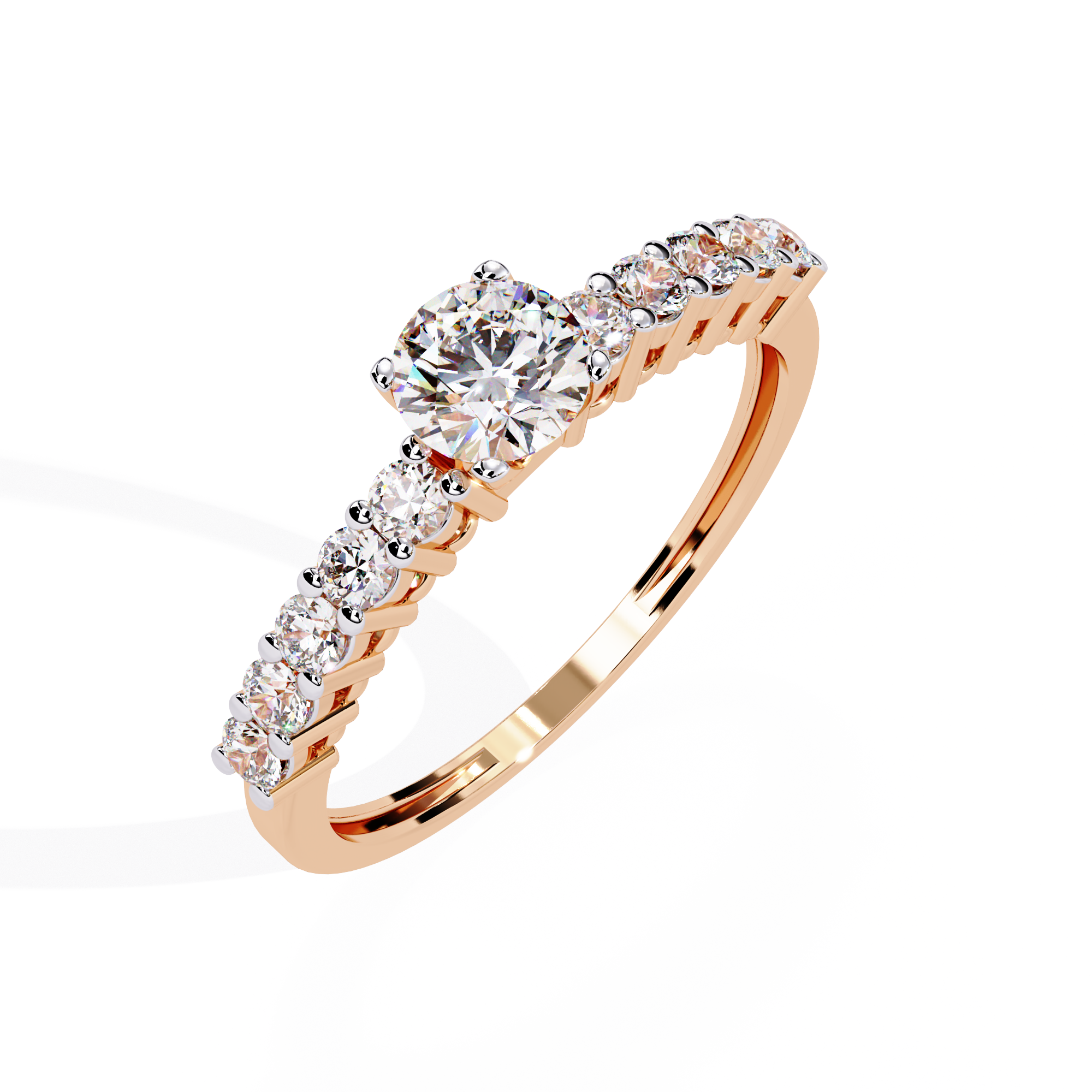 Eterna Row Brilliant Solitaire Ring | 925 Sterling Silver