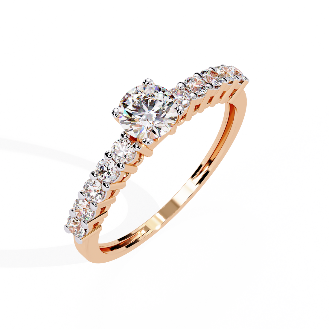 Eterna Row Brilliant Solitaire Ring | 925 Sterling Silver