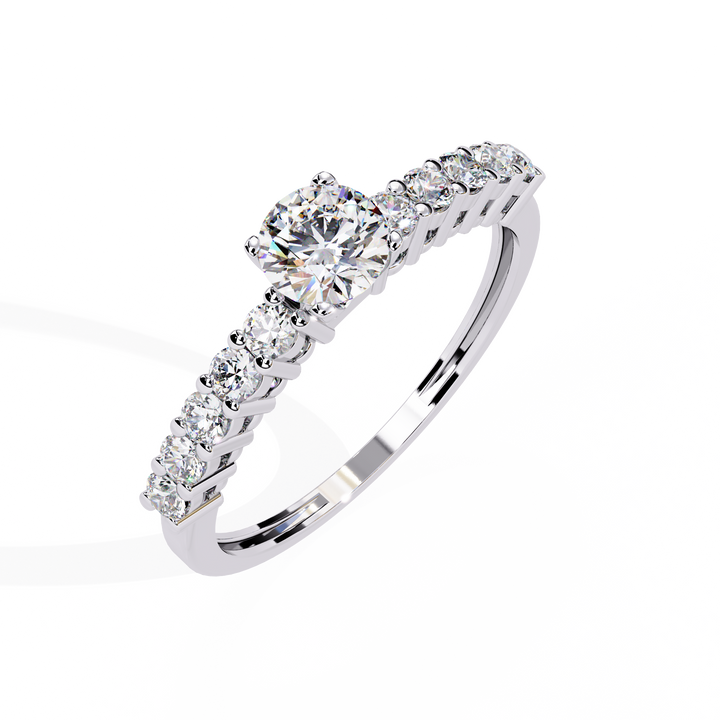 Eterna Row Brilliant Solitaire Ring | 925 Sterling Silver