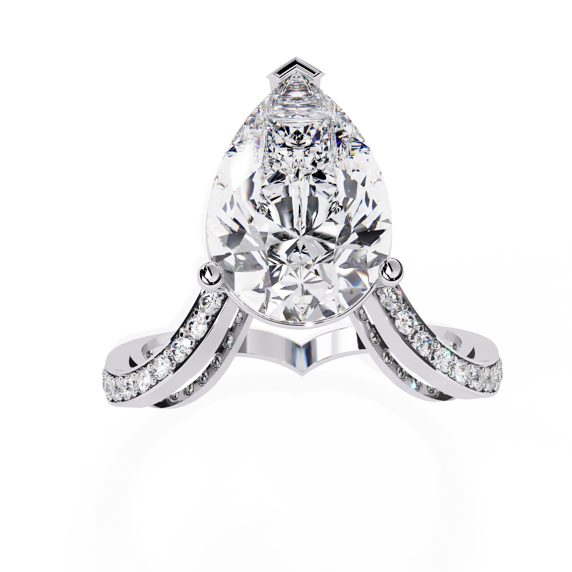 Celestial Vow Pear-Cut Solitaire Ring | 925 Sterling Silver