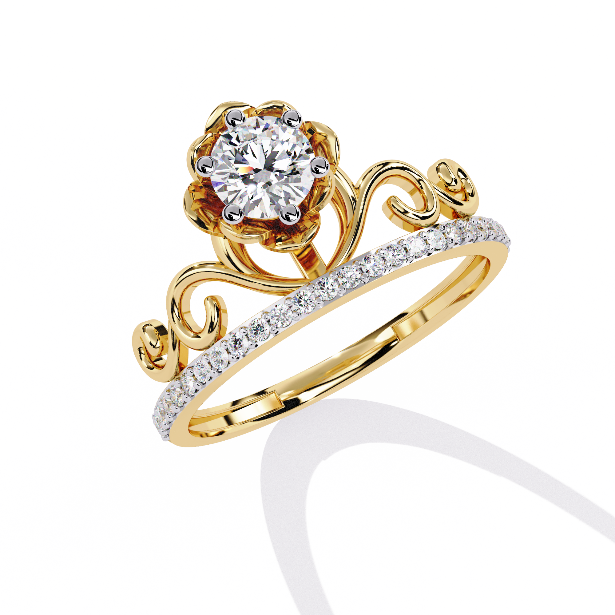 Blossom Royale Round Solitaire Ring | 925 Sterling Silver