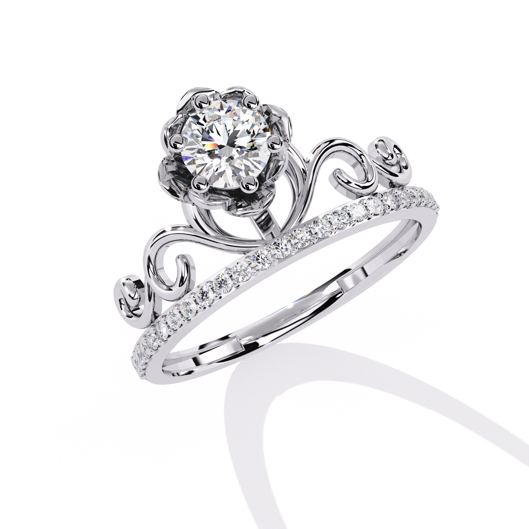 Blossom Royale Round Solitaire Ring | 925 Sterling Silver