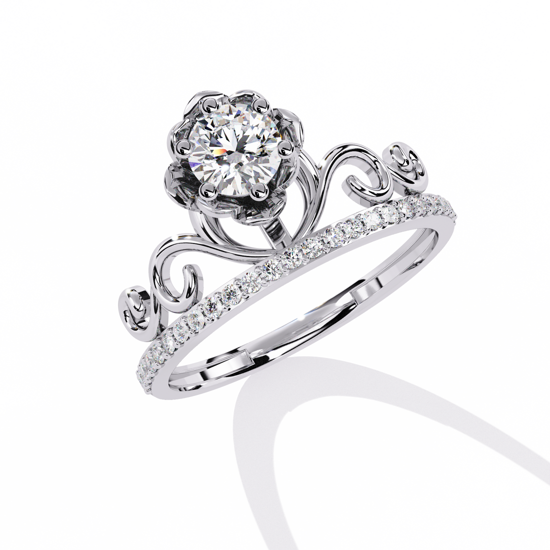 Blossom Royale Round Solitaire Ring | 925 Sterling Silver