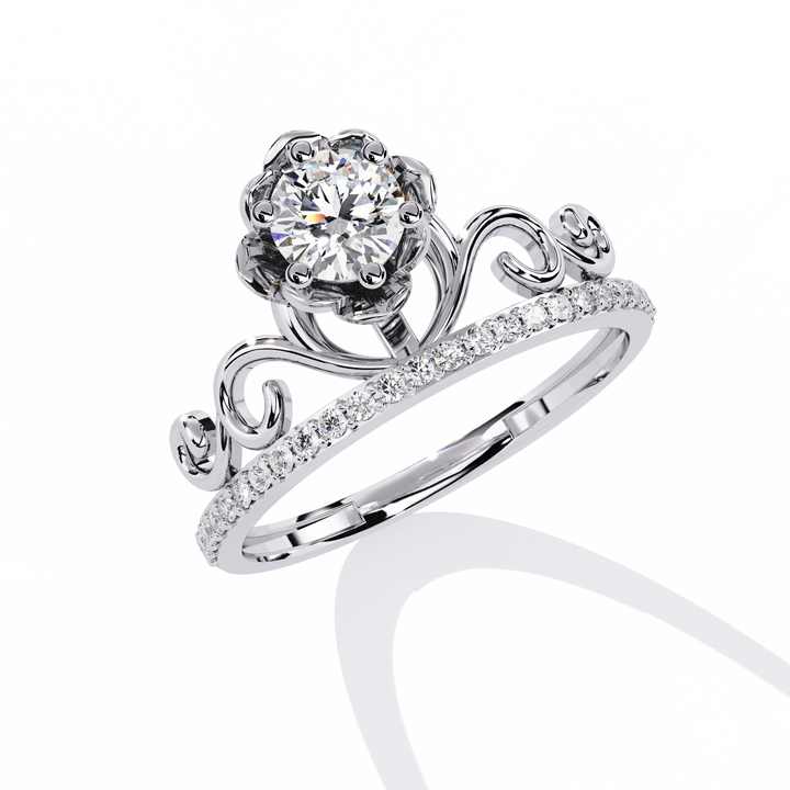 Blossom Royale Round Solitaire Ring | 925 Sterling Silver