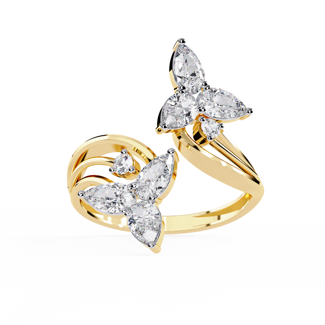 Luna Petal Pear-Cut Open Ring | 925 Sterling Silver