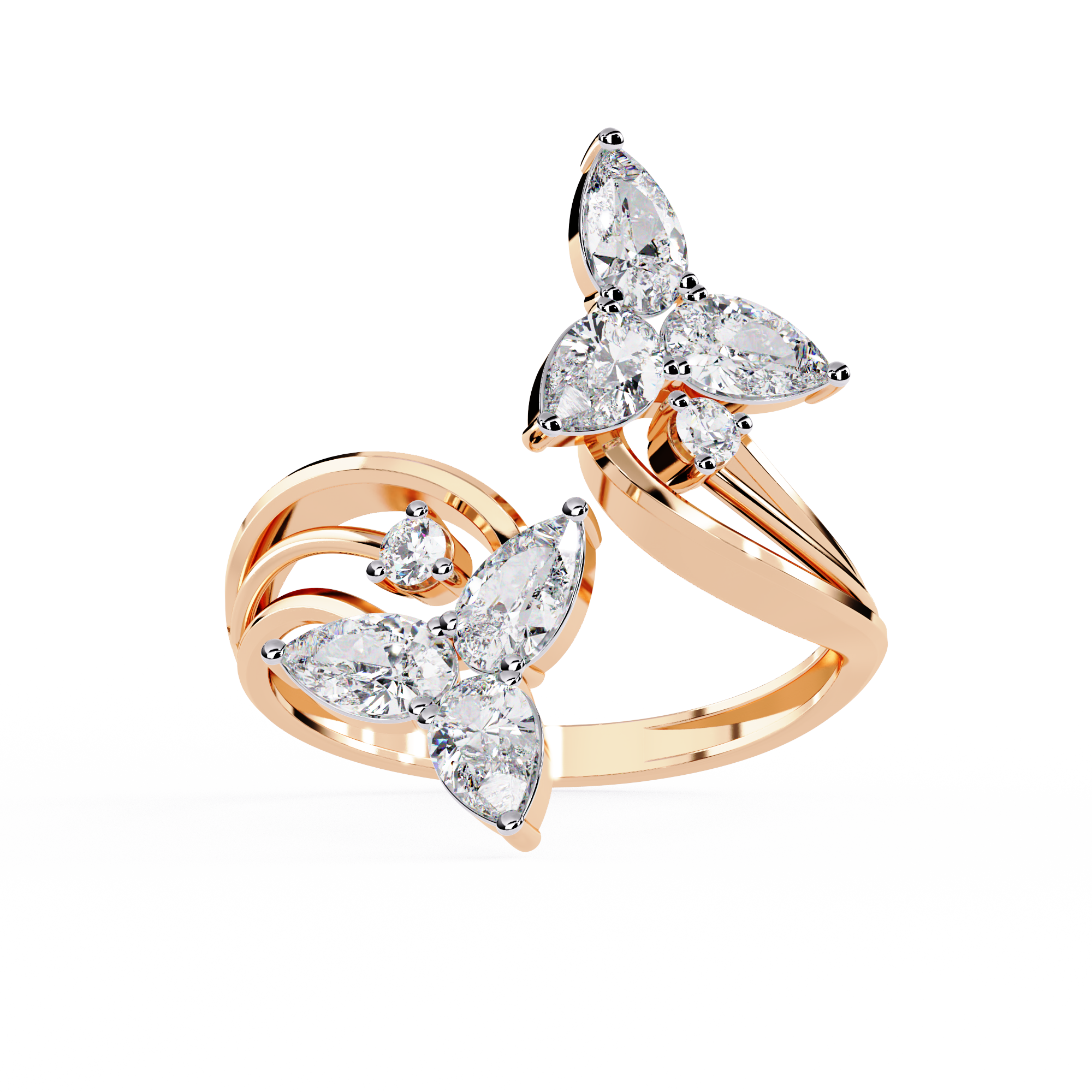 Luna Petal Pear-Cut Open Ring | 925 Sterling Silver