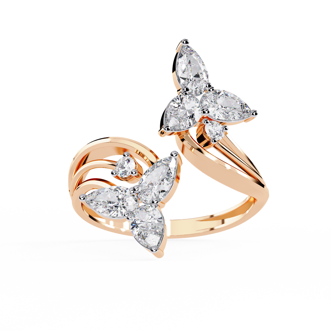 Luna Petal Pear-Cut Open Ring | 925 Sterling Silver