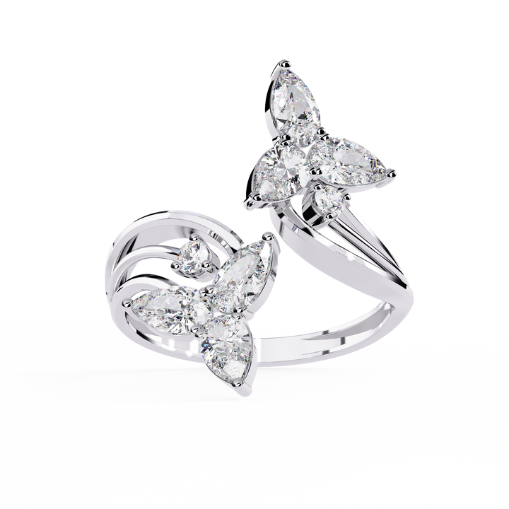 Luna Petal Pear-Cut Open Ring | 925 Sterling Silver