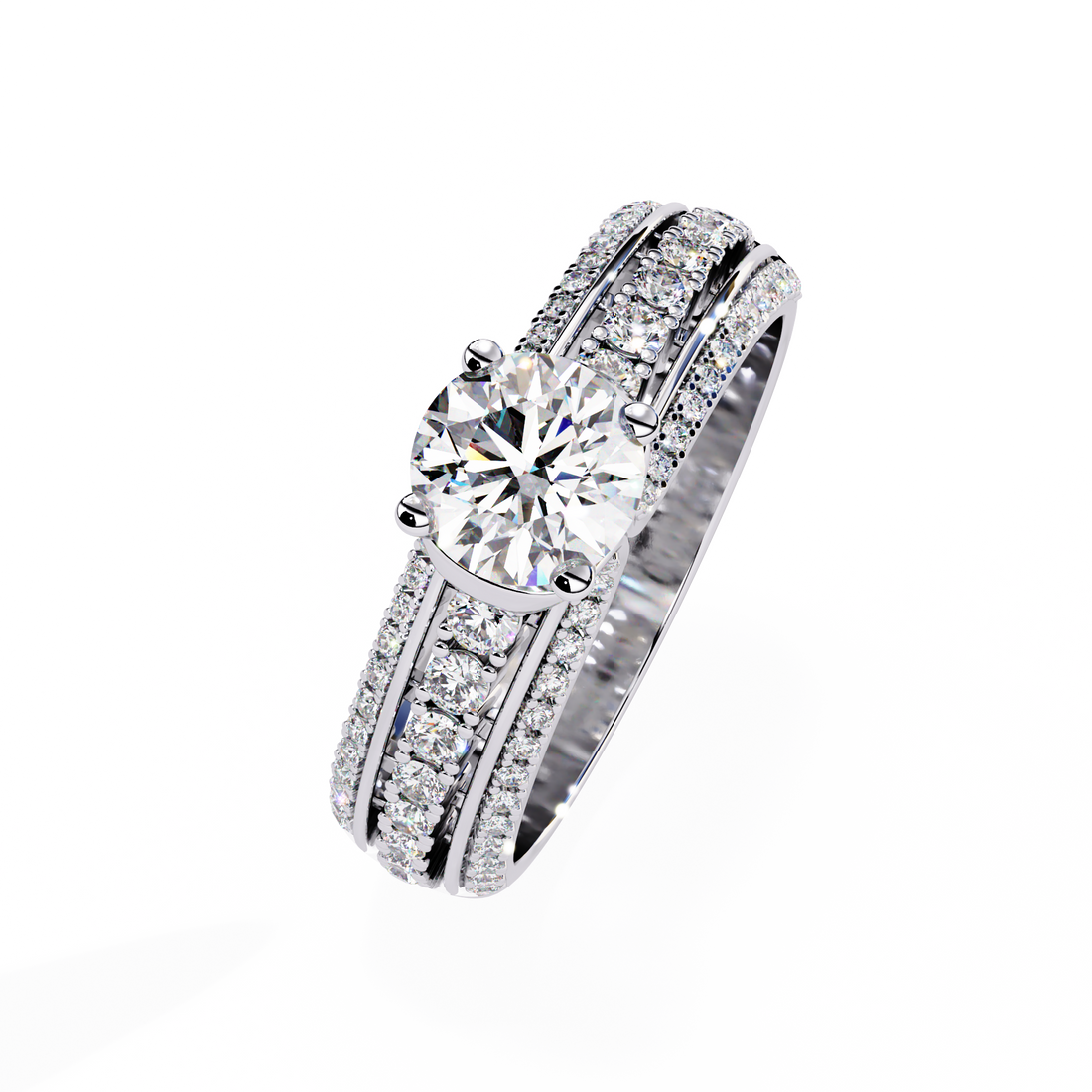 Radiant Elegance Round-Cut Solitaire Ring | 925 Sterling Silver