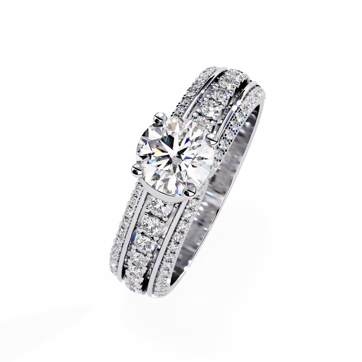 Radiant Elegance Round-Cut Solitaire Ring | 925 Sterling Silver