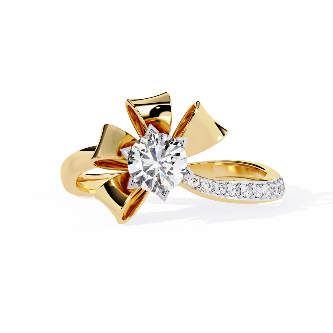 Eternal Petal Round Solitaire Ring | 925 Sterling Silver