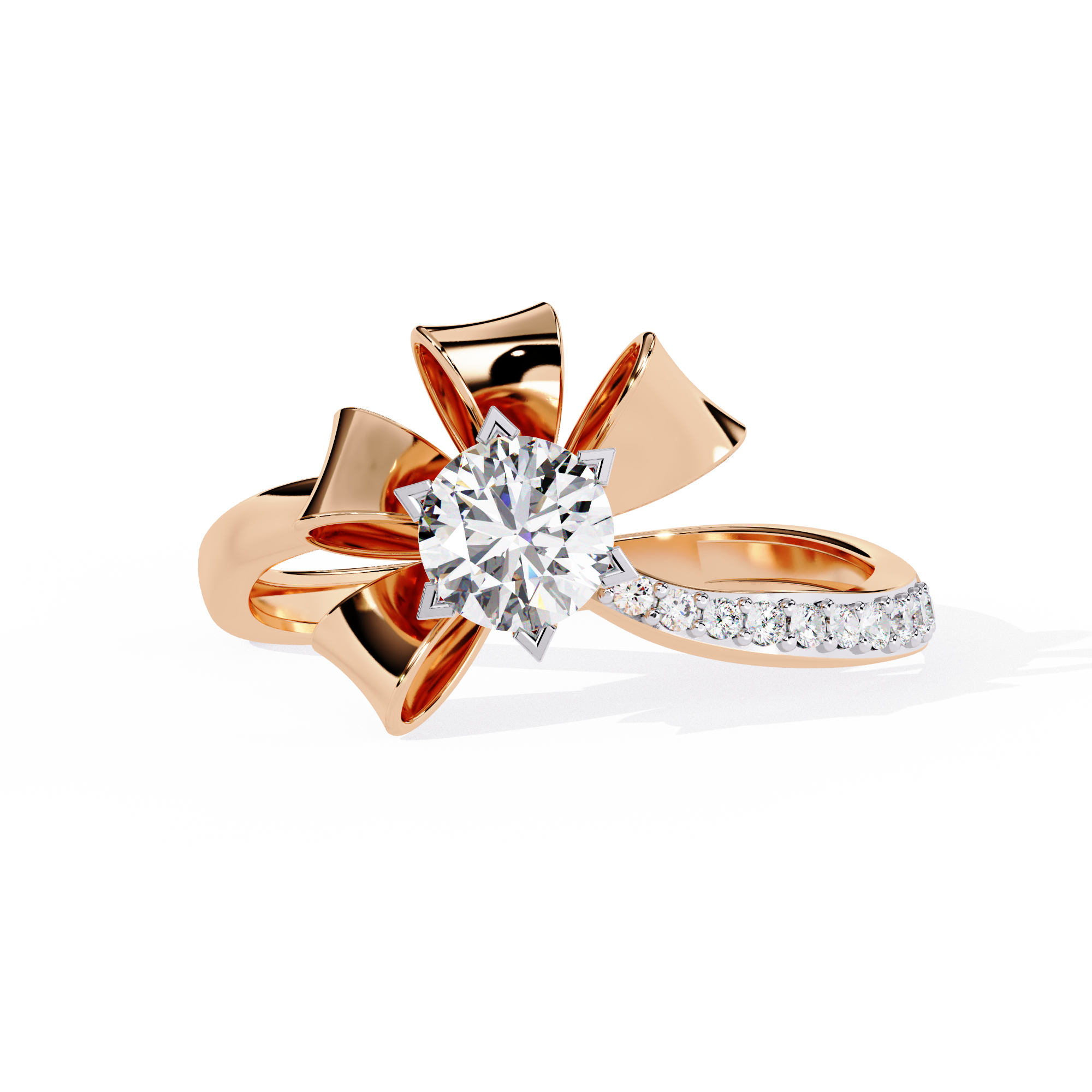 Eternal Petal Round Solitaire Ring | 925 Sterling Silver