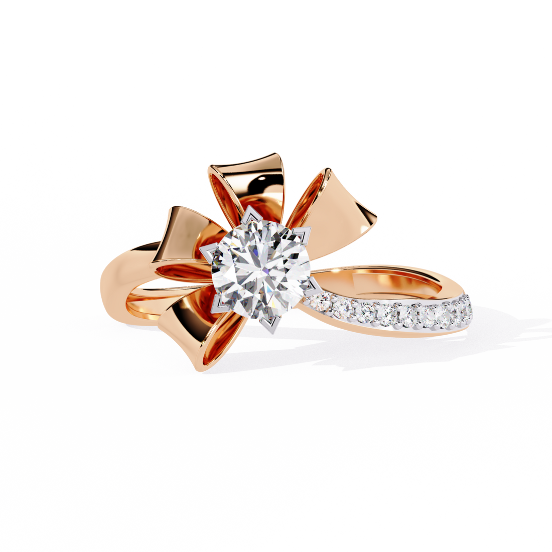 Eternal Petal Round Solitaire Ring | 925 Sterling Silver