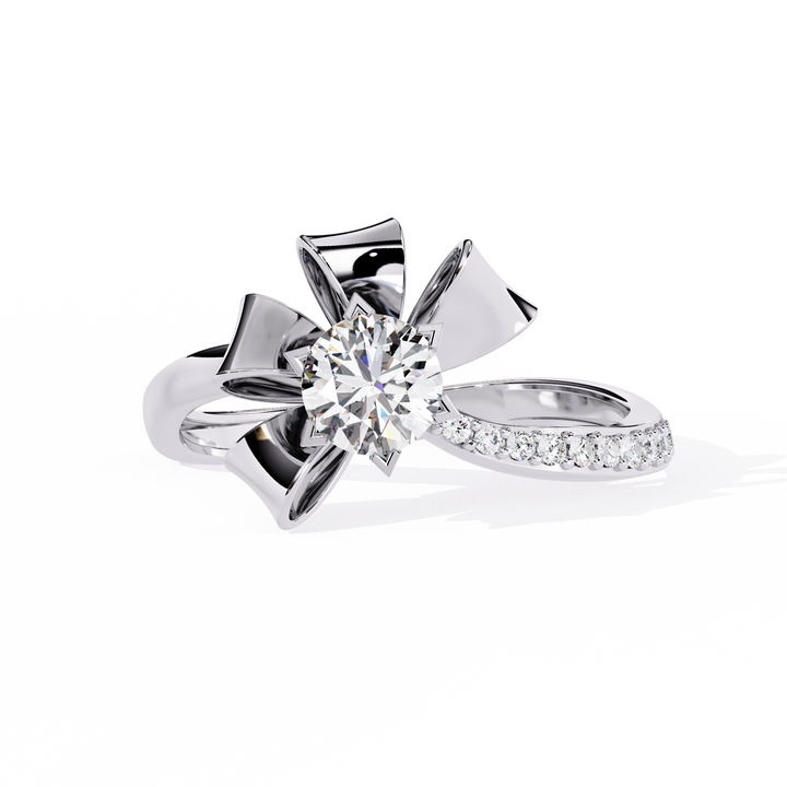 Eternal Petal Round Solitaire Ring | 925 Sterling Silver
