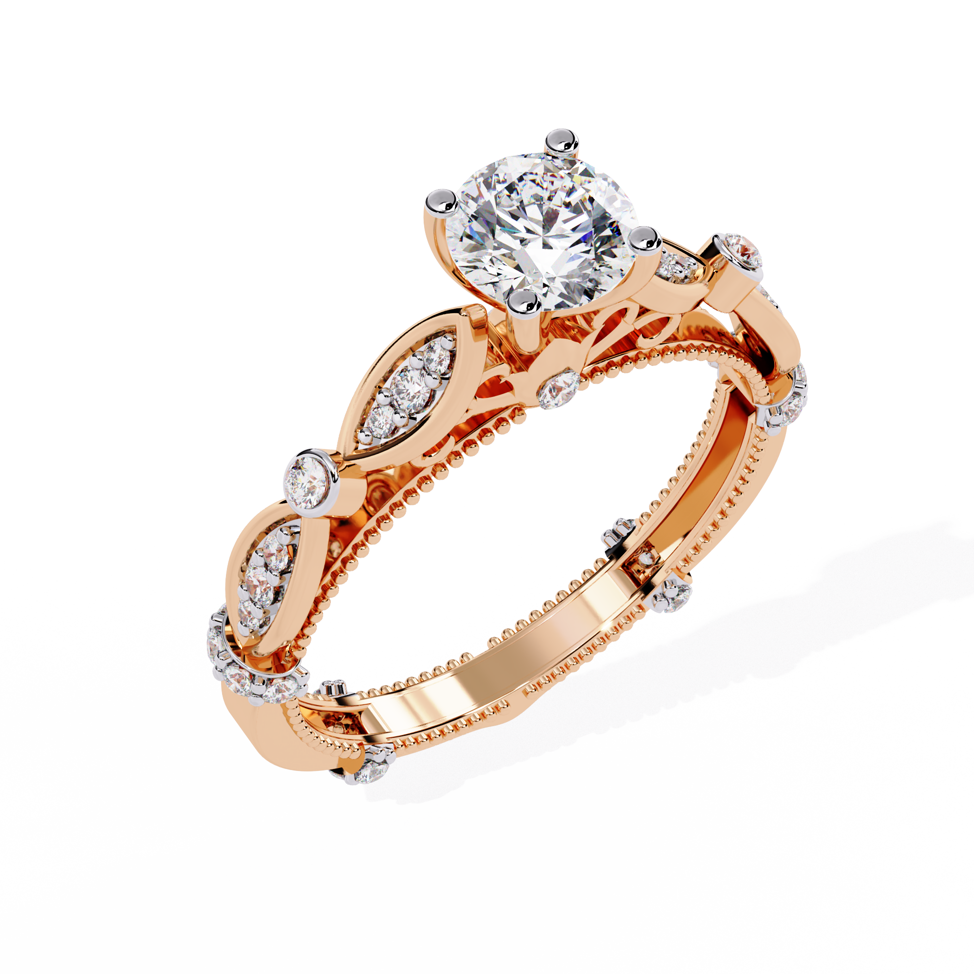 Luna Heirloom Round Solitaire Ring | 925 Sterling Silver