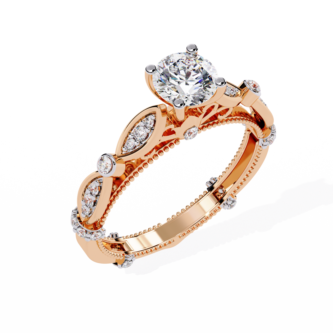 Luna Heirloom Round Solitaire Ring | 925 Sterling Silver