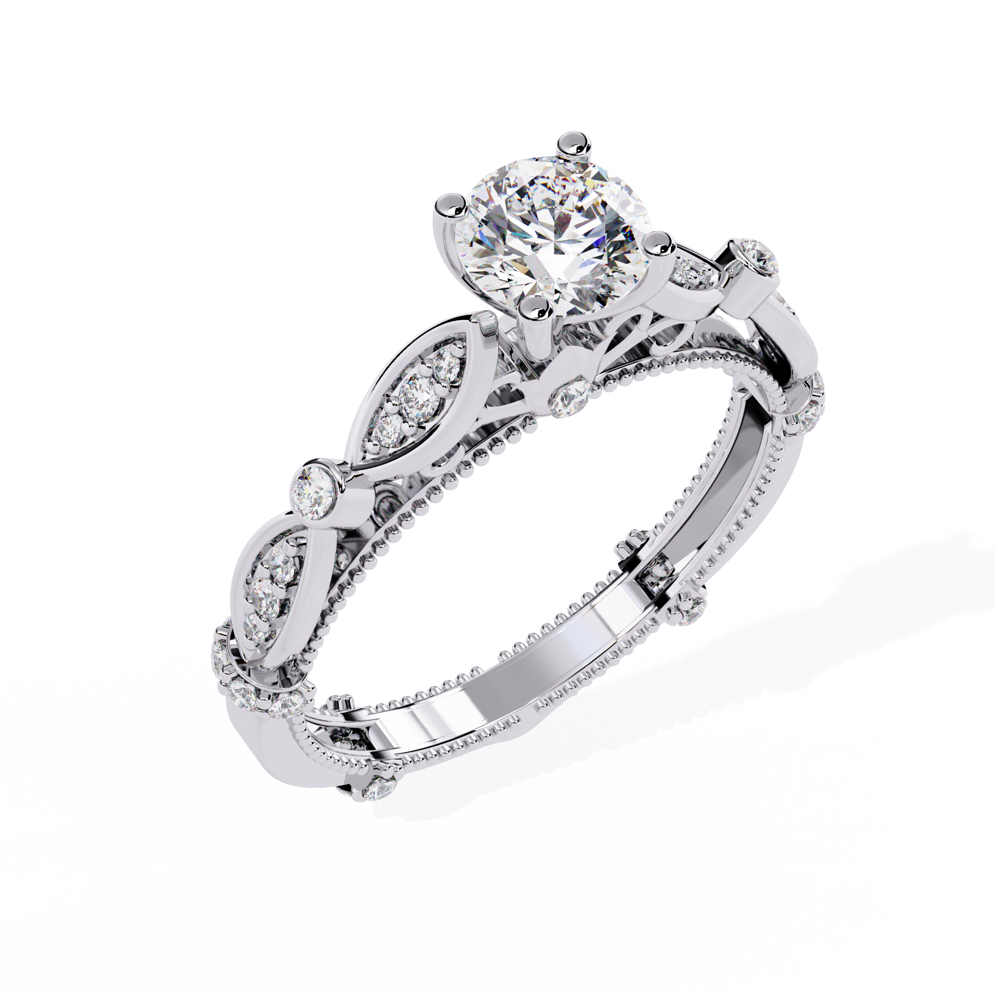 Luna Heirloom Round Solitaire Ring | 925 Sterling Silver