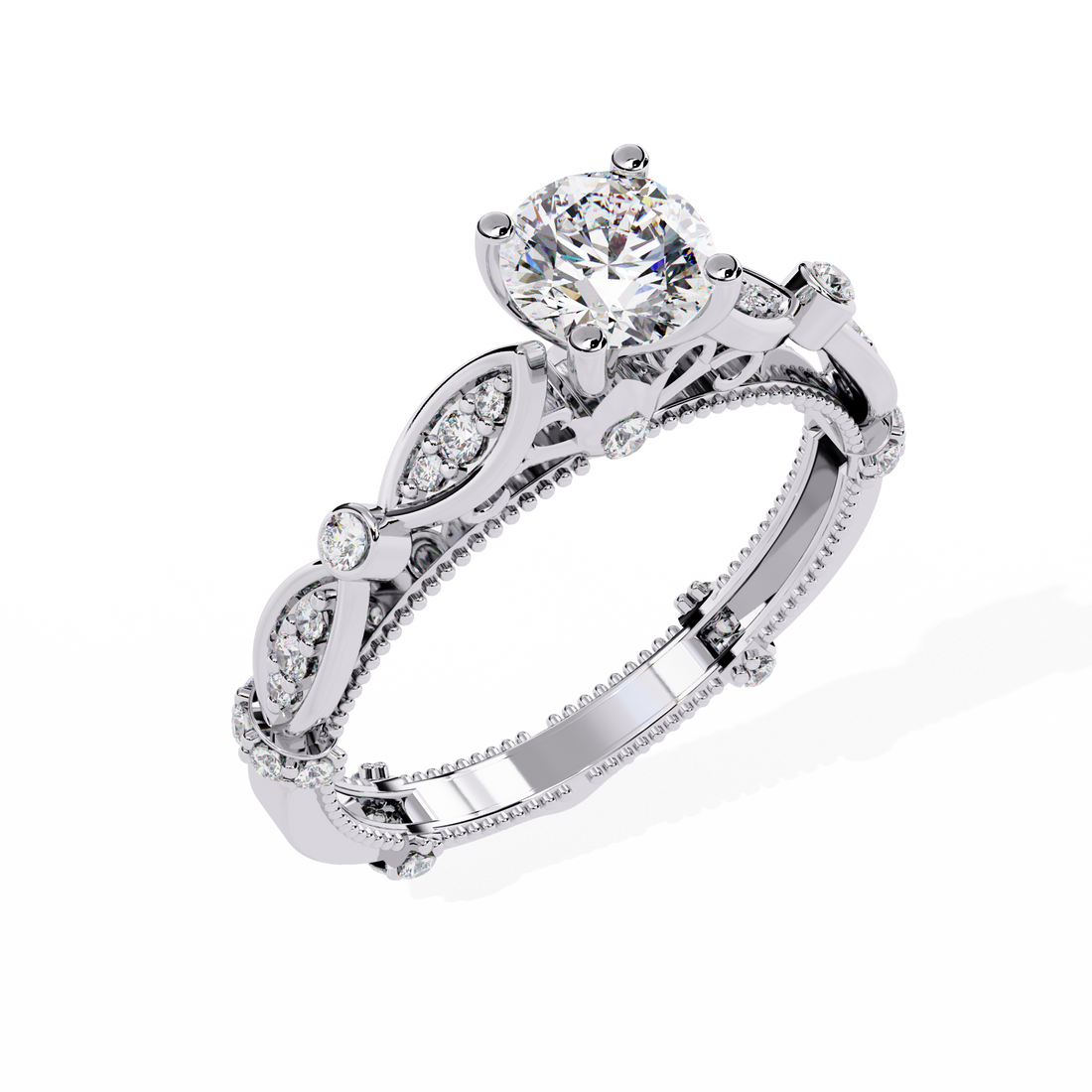 Luna Heirloom Round Solitaire Ring | 925 Sterling Silver