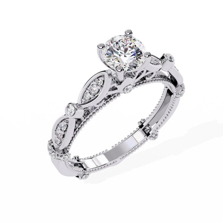Luna Heirloom Round Solitaire Ring | 925 Sterling Silver