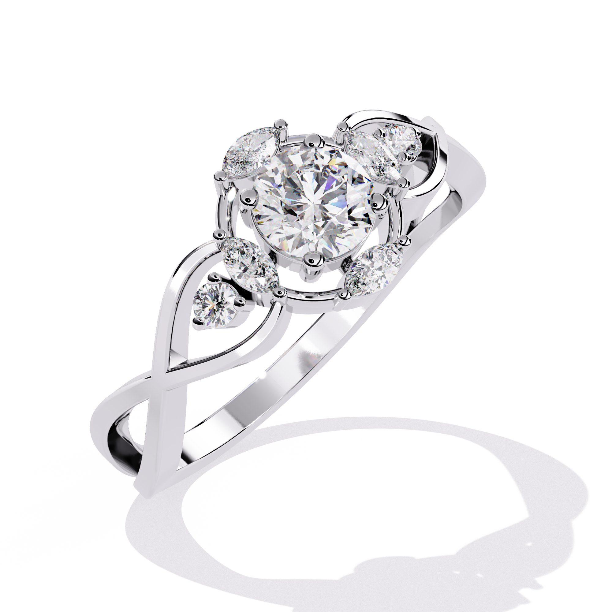 Infinity Bloom Round-Cut Solitaire Ring | 925 Sterling Silver