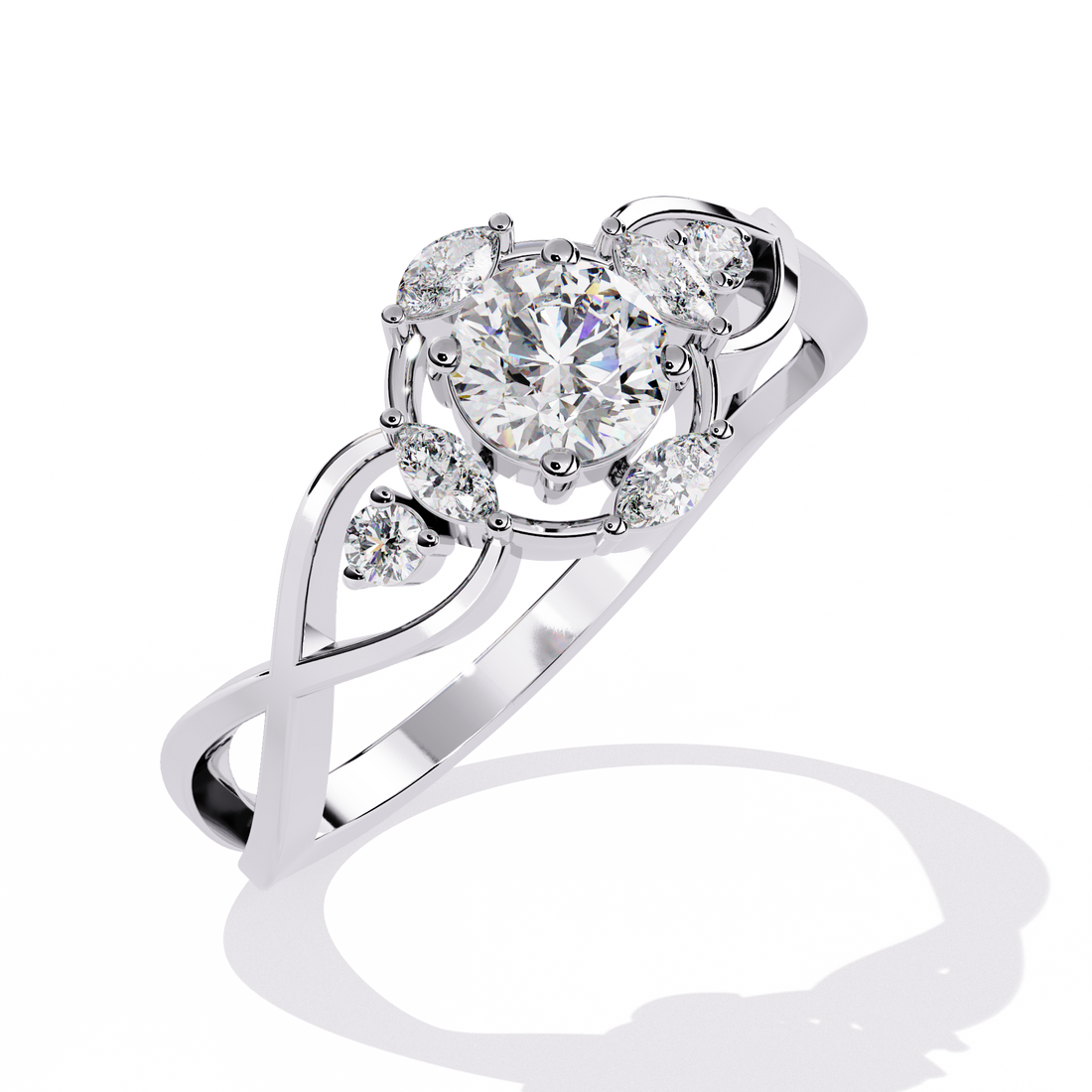 Infinity Bloom Round-Cut Solitaire Ring | 925 Sterling Silver