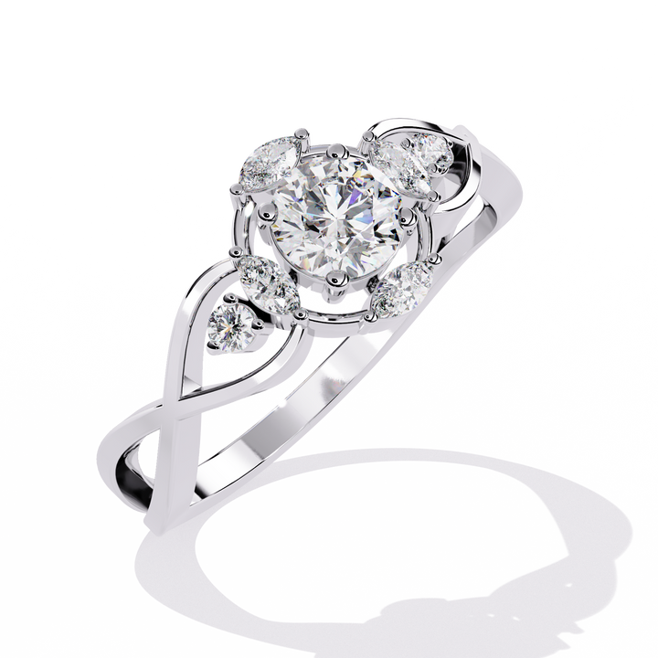 Infinity Bloom Round-Cut Solitaire Ring | 925 Sterling Silver