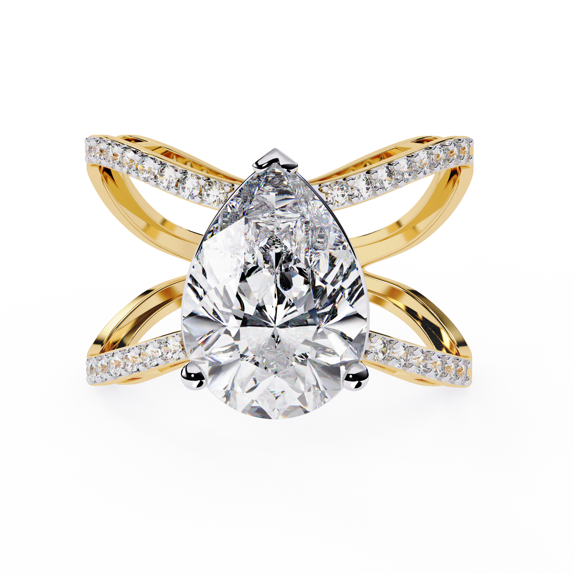 Celestial Embrace Pear-Cut Pave Wrap Ring | 925 Sterling Silver