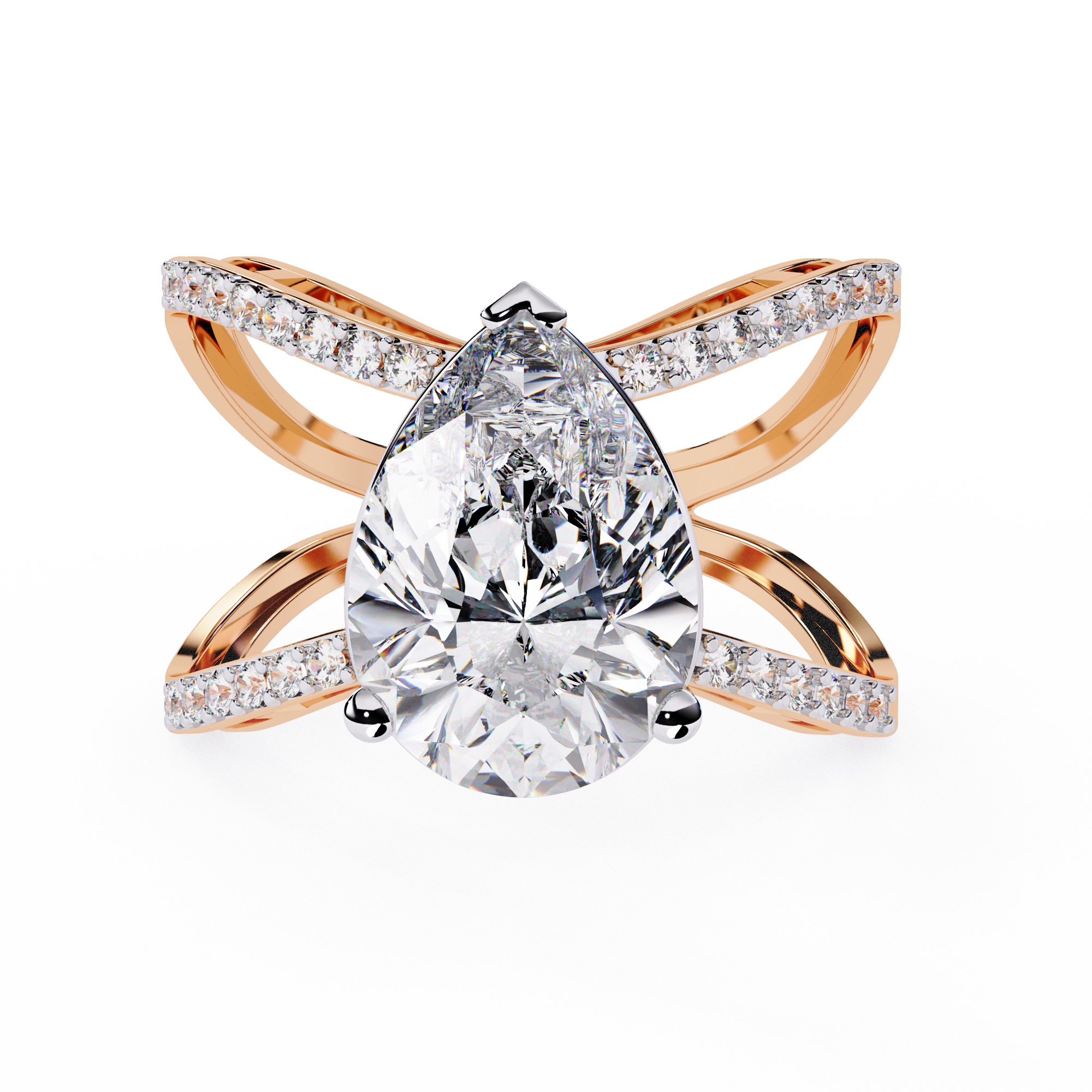 Celestial Embrace Pear-Cut Pave Wrap Ring | 925 Sterling Silver