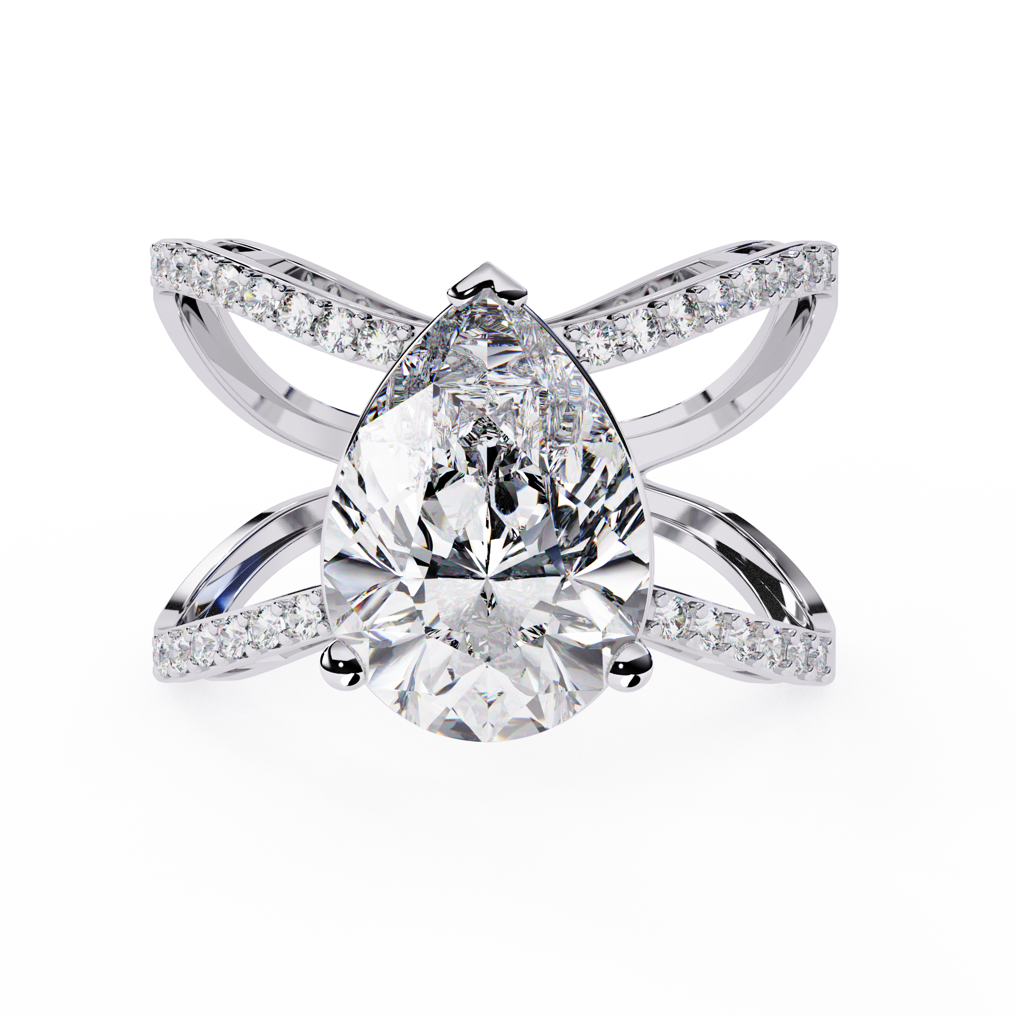 Celestial Embrace Pear-Cut Pave Wrap Ring | 925 Sterling Silver