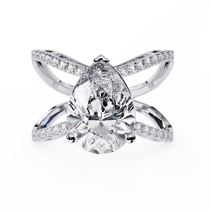 Celestial Embrace Pear-Cut Pave Wrap Ring | 925 Sterling Silver
