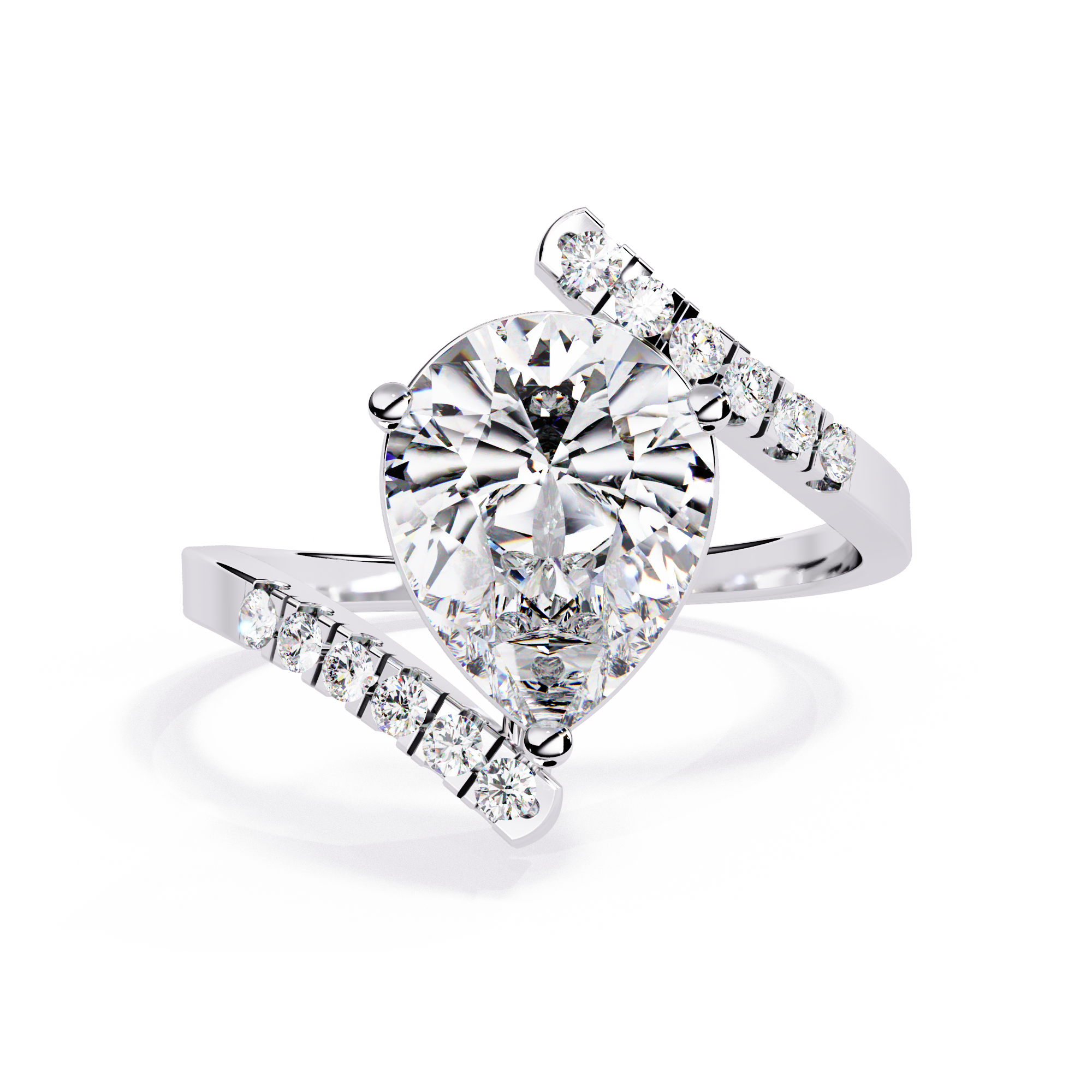 Aurora Vow Pear-Cut Solitaire Ring | 925 Sterling Silver