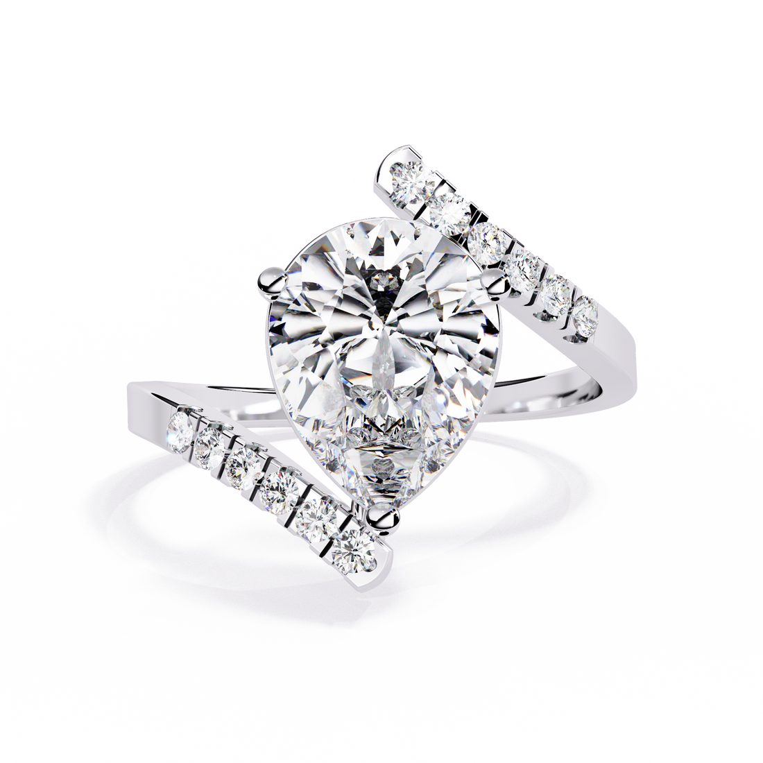 Aurora Vow Pear-Cut Solitaire Ring | 925 Sterling Silver