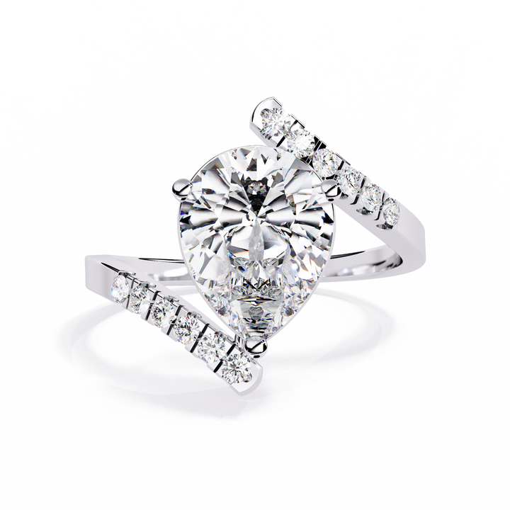Aurora Vow Pear-Cut Solitaire Ring | 925 Sterling Silver