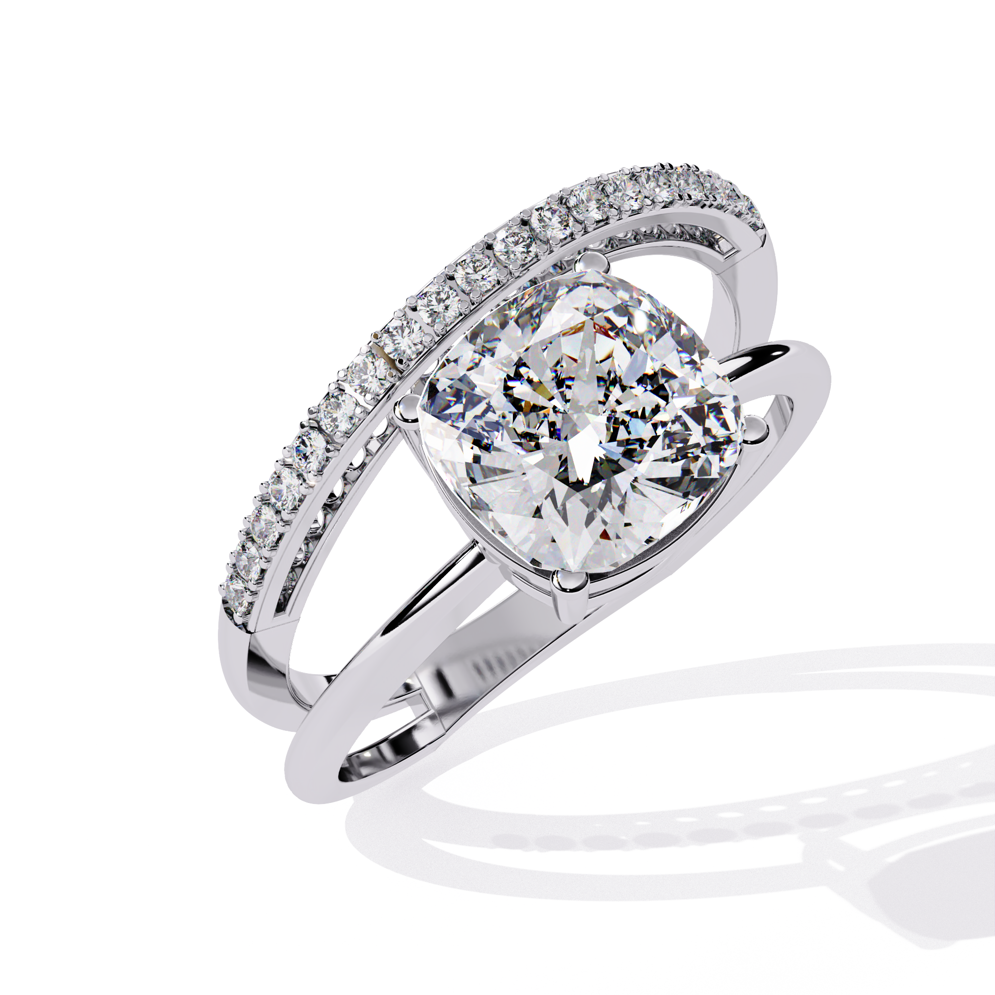 Starluxe Cushion-Cut Pave Wrap Ring | 925 Sterling Silver