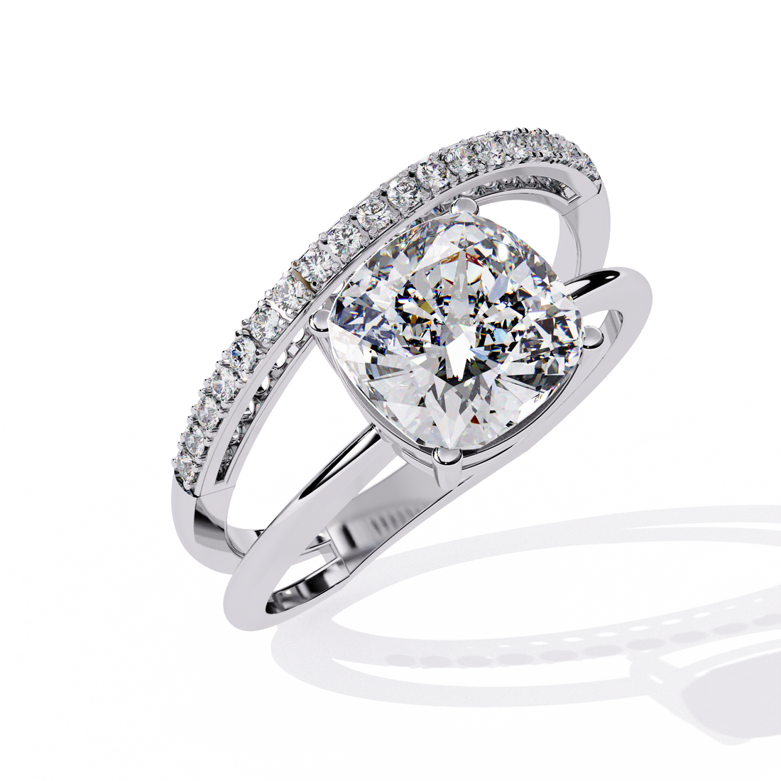 Starluxe Cushion-Cut Pave Wrap Ring | 925 Sterling Silver
