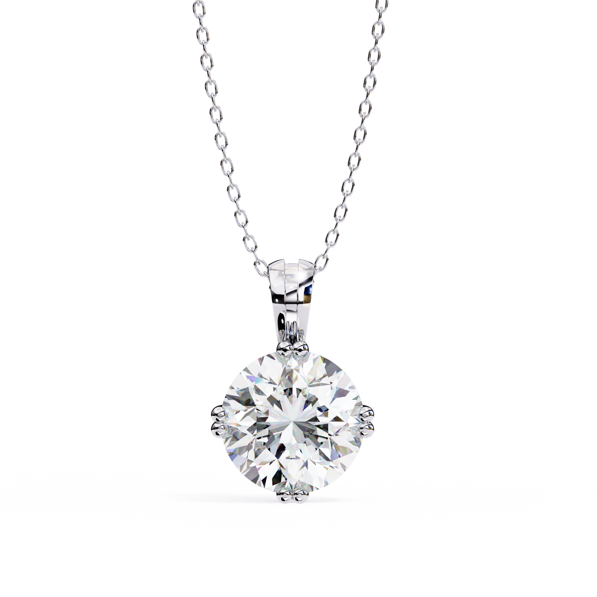 Moonfire Brilliance Round Necklace | 925 Sterling Silver