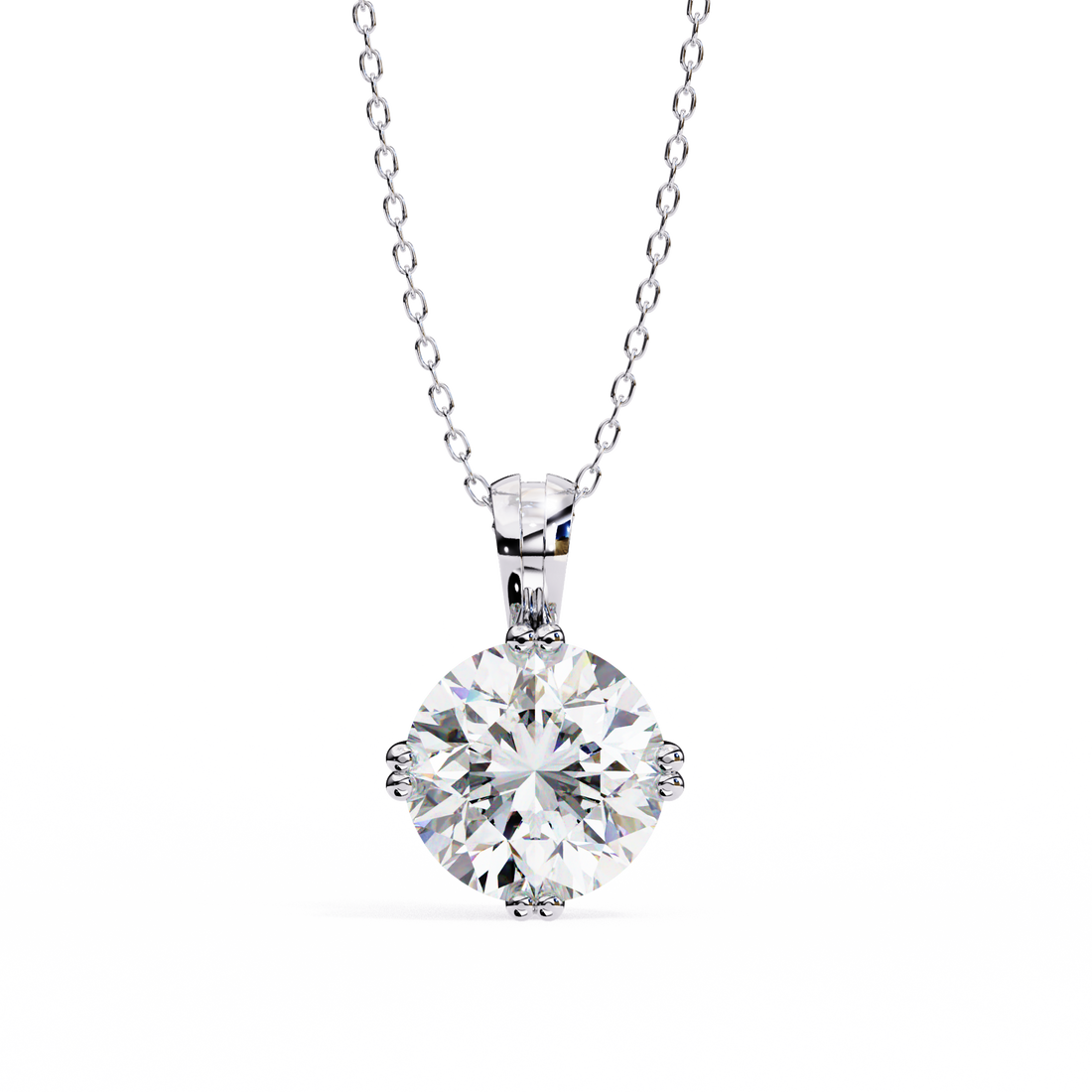 Moonfire Brilliance Round Necklace | 925 Sterling Silver